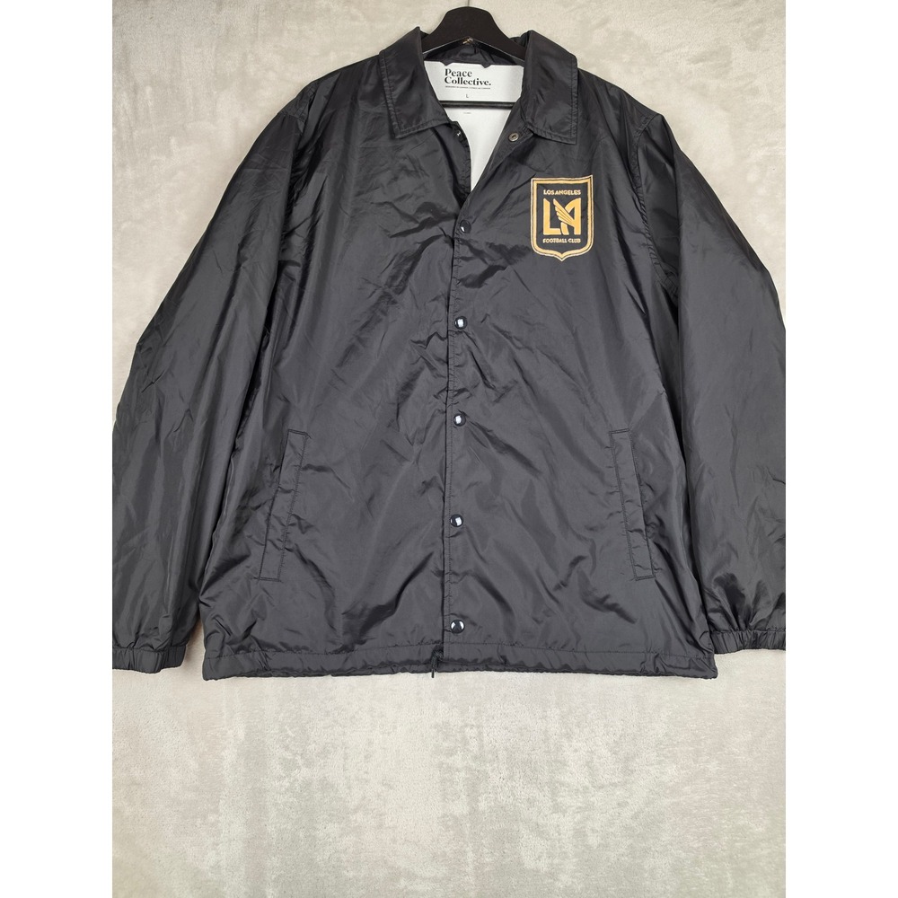 Los Angeles Football Club Snap Jacket Mens Large Black MLS Peace Collective